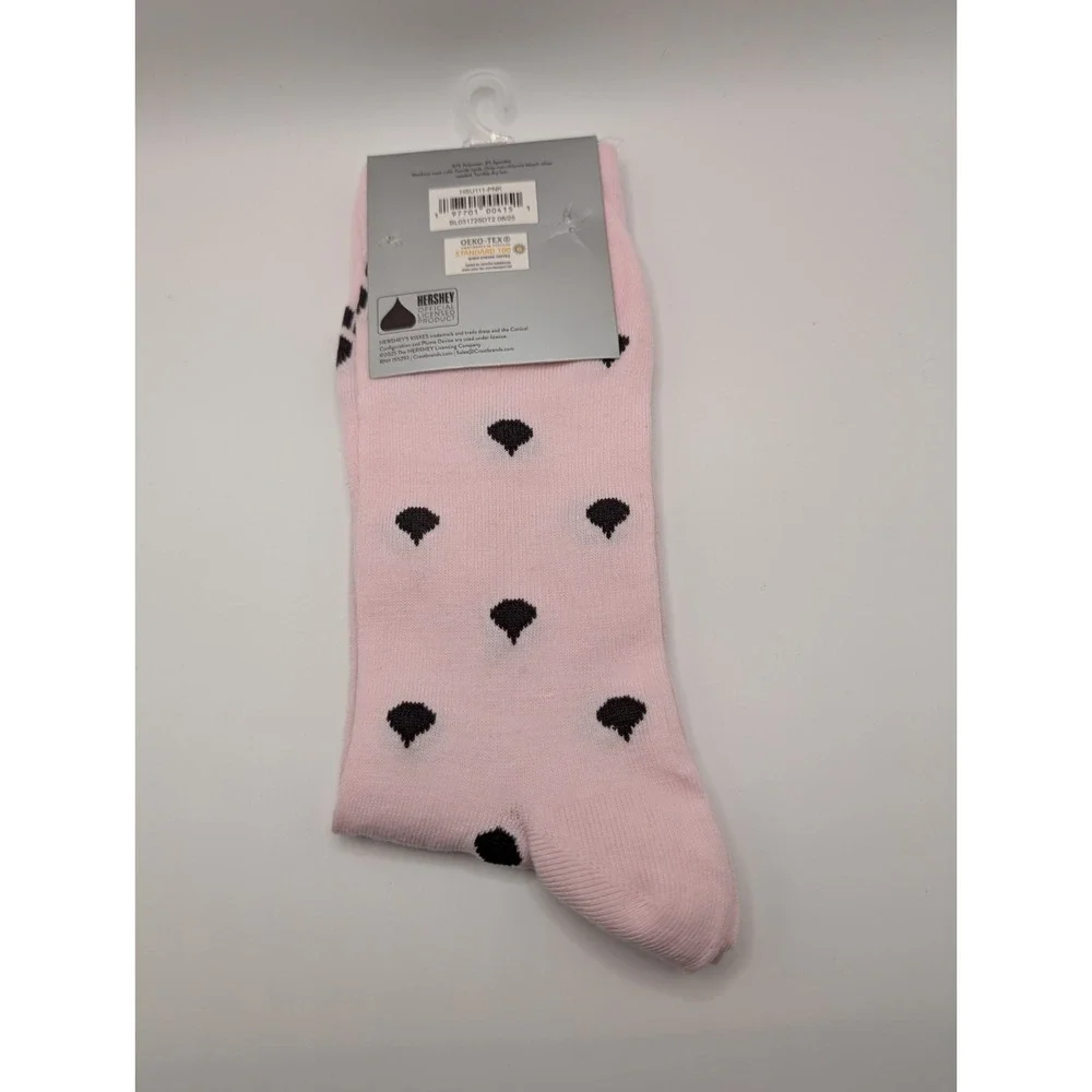 Hershey Chocolate Kisses Socks One Size Men's US Size 7-12 Pink Crew NWT